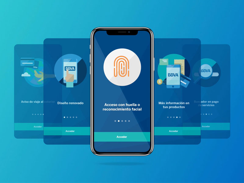 BBVA mobile app screens
