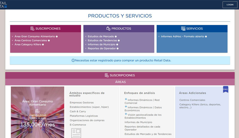 Retail Data website screenshot 3